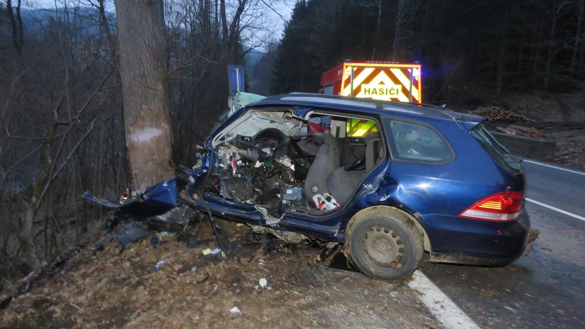 Řidič zdemoloval auto o strom, na místě zemřel